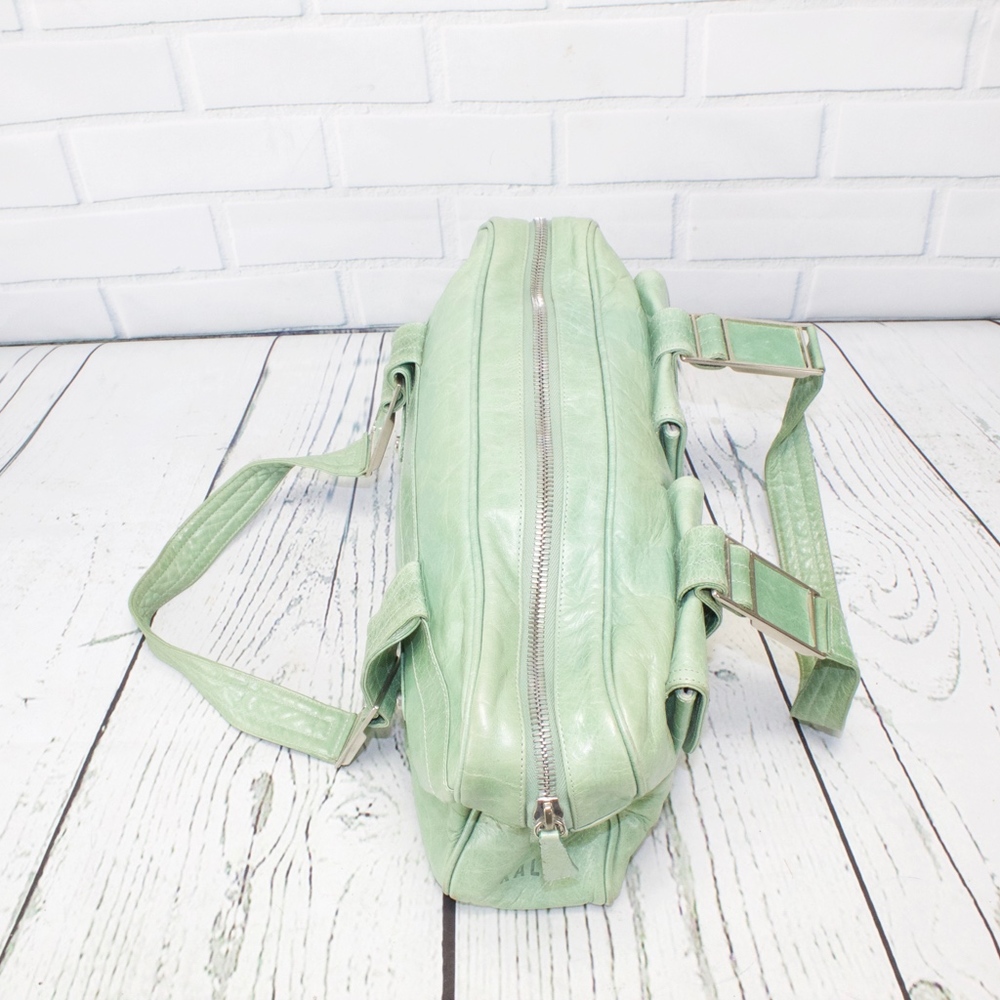 Kale Green Leather Handbag Should Bag Purse - Picture 5 of 8